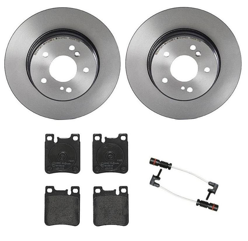 Mercedes Brembo Brakes Kit - Pads and Rotors Rear (290mm) (Low-Met) 210423101264 - Brembo 1539215KIT